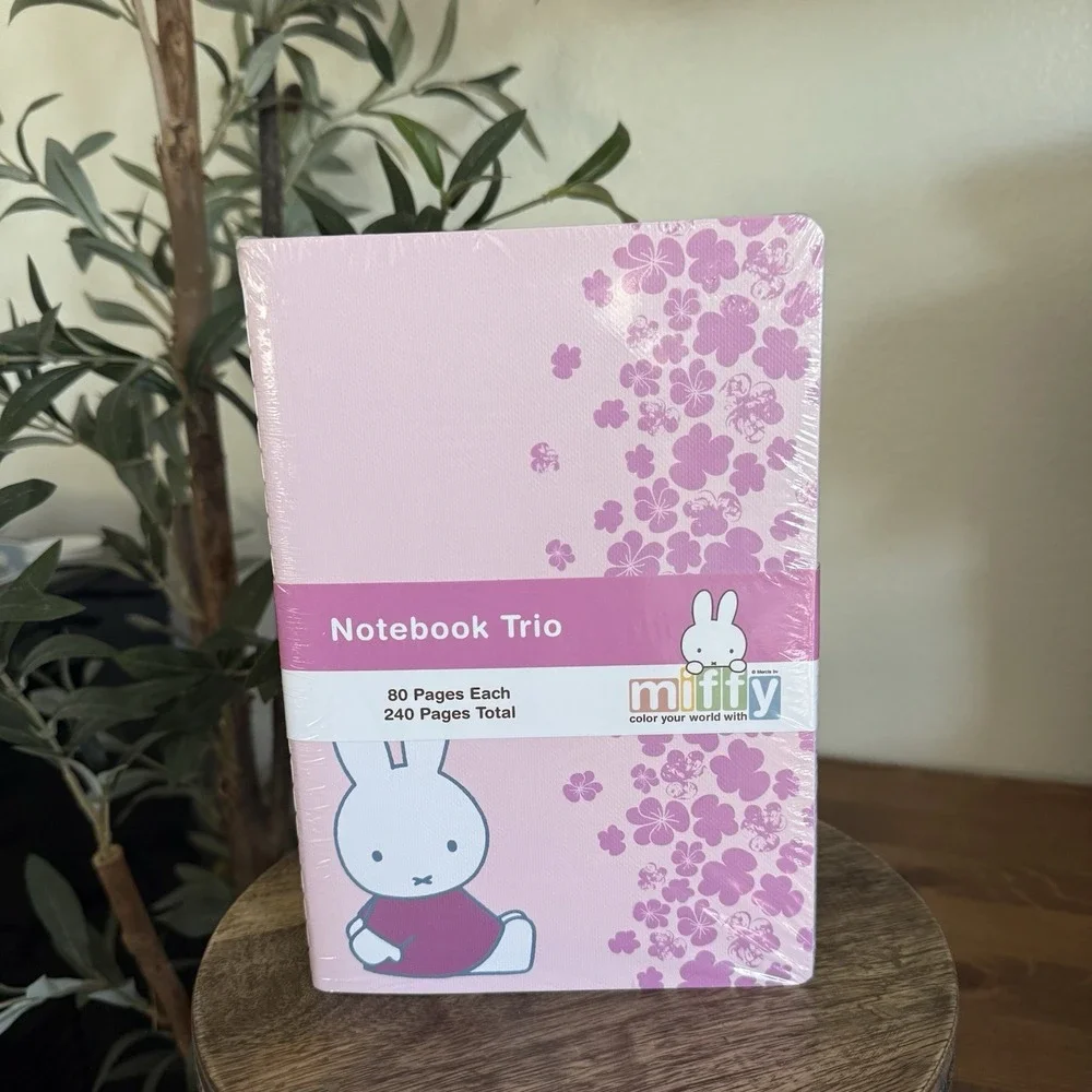NEW Miffy Pink Green Floral Notebooks Trio 3 Pack Journals‎ 80 Lined Pages Each